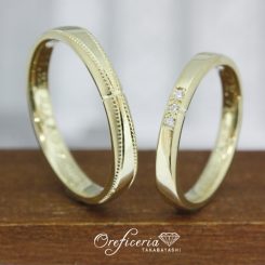 浜松　結婚指輪・鍛造　鮮やかなカラーがポイントのグリーンゴールド