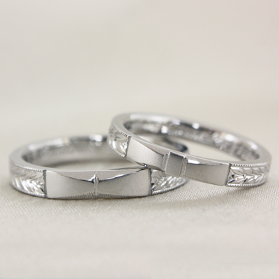 【オーダーメイド結婚指輪】「リボン」×「和彫り」もオーダーメイドだからできる！