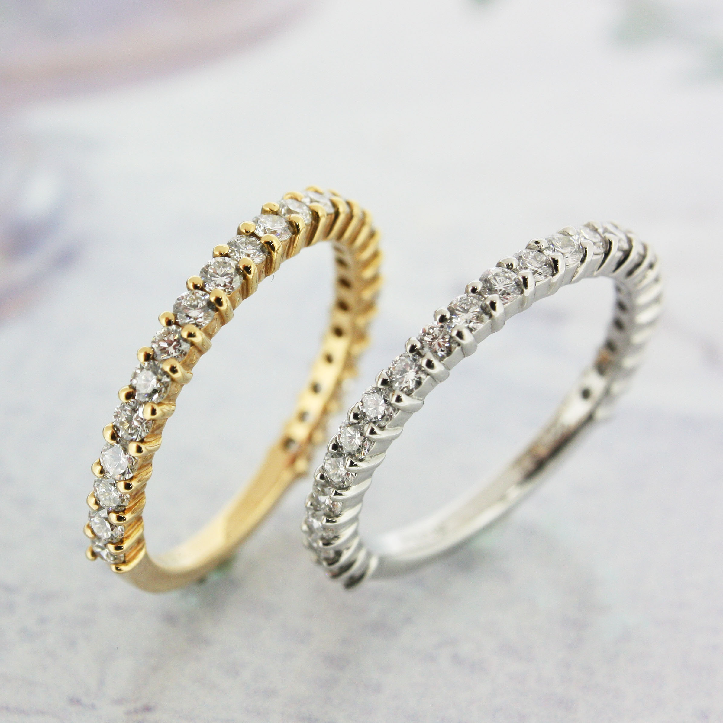 浜松　結婚指輪ー重ね着けもしやすい細めのエタニティリング