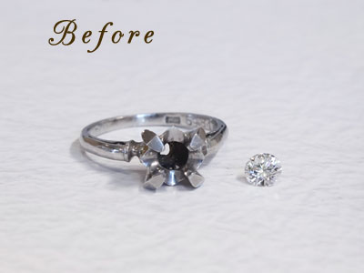 リフォーム　ダイヤモンドのリングを婚約指輪に