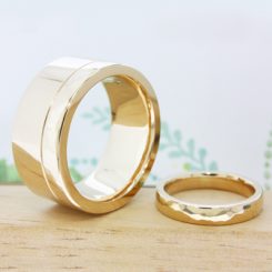 浜松　ゴールド結婚指輪・鍛造　幅1cm！オーダーメイドだからできる幅広リング