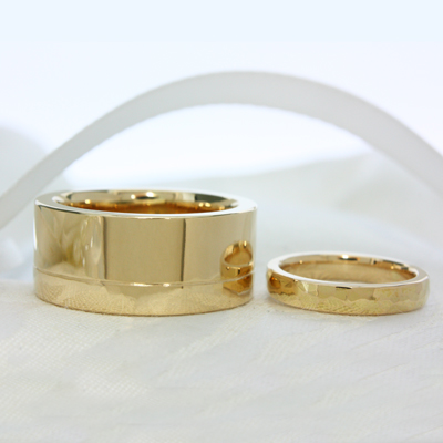 浜松　ゴールド【オーダーメイド結婚指輪】幅1cm！オーダーメイドだからできる幅広リング