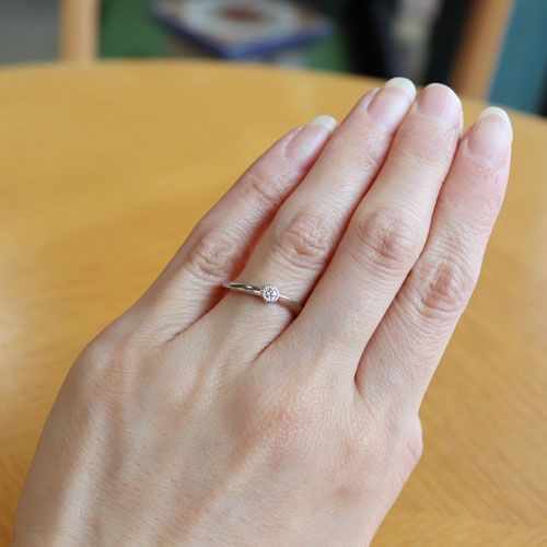 浜松　プラチナ【オーダーメイド結婚指輪】大きめダイヤで婚約指輪との兼用もOK！