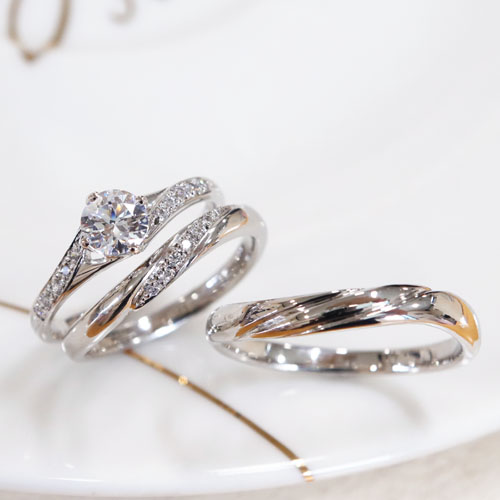 浜松　プラチナ婚約指輪　幅広いファッションに合うダイヤモンドが輝くデザイン