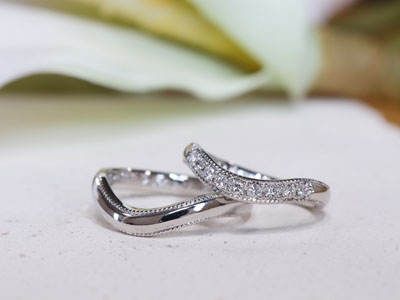 浜松　プラチナ結婚指輪　ダイヤモンドの数もお好きなだけどうぞ
