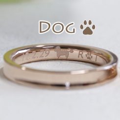 【オーダーメイド結婚指輪】愛犬も一緒☆ピンクゴールドベビーリング