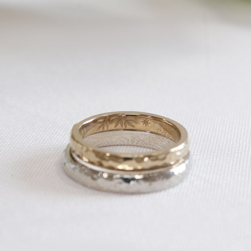 浜松【手作り結婚指輪】鎚目・記念日の七夕を指輪に刻んで
