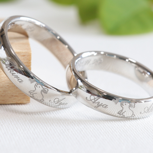 浜松　プラチナ結婚指輪・鍛造　愛するうさぎもいつも一緒
