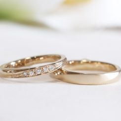 【手作り結婚指輪】大人な印象のシャンパンゴールド