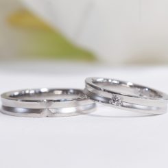 【手作り結婚指輪】マット　ダイヤモンド