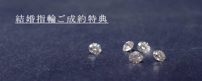 結婚指輪ご成約特典 ダイヤモンド5石プレゼント