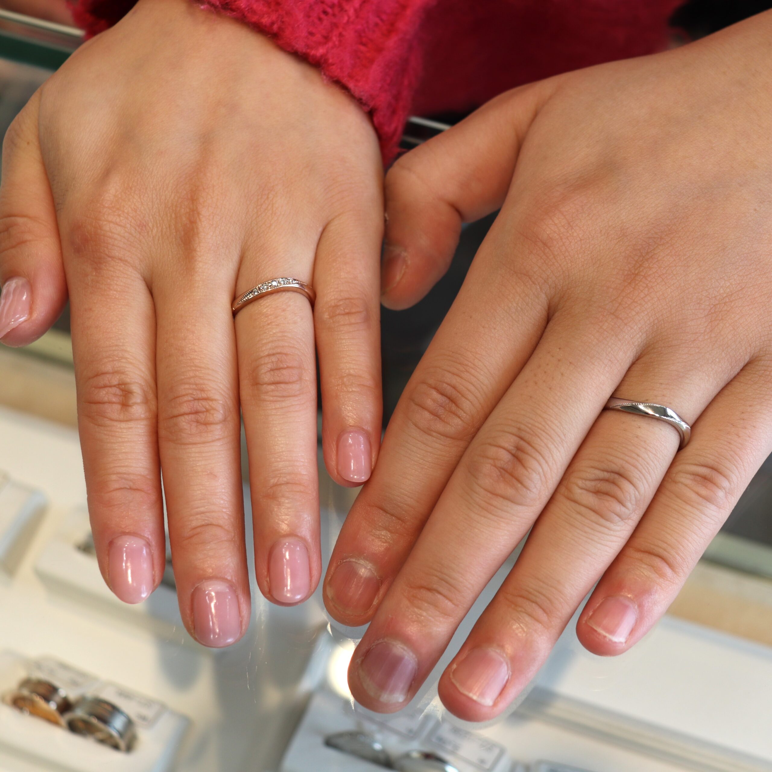 浜松　オーダーメイド結婚指輪「きれいな指輪に夫婦共々手汗が止まりませんが、大事にしていきます」