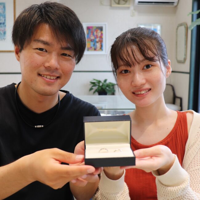 浜松　オーダーメイド結婚指輪「すごくキラキラで見た時笑顔になりました」