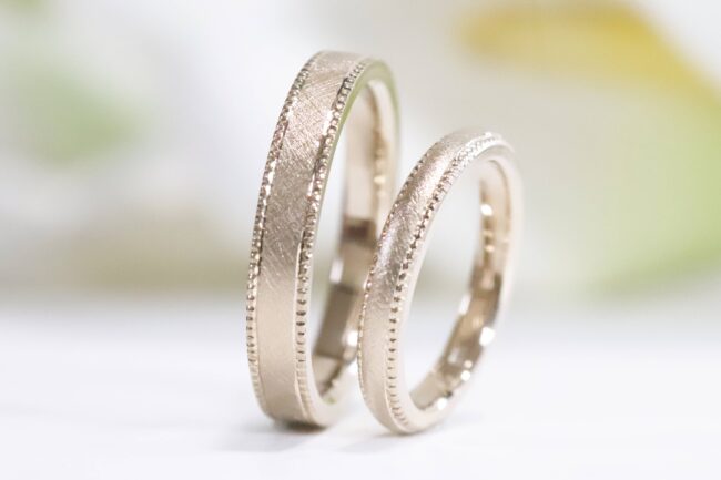 テクスチャー（表面加工）で差をつける！ ふたりらしい結婚指輪