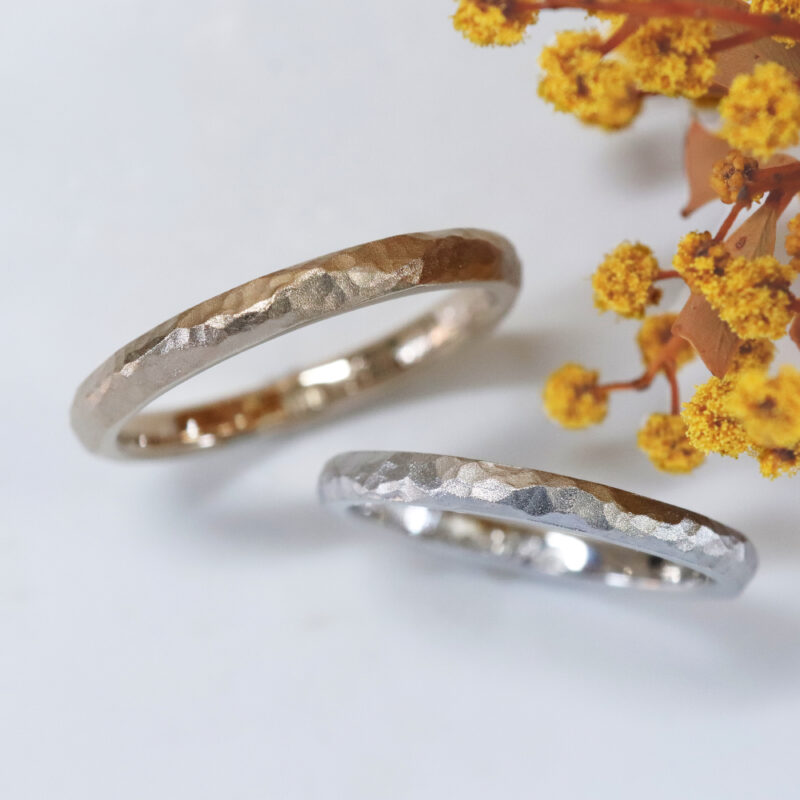 オーダーメイド結婚指輪／鎚目リング