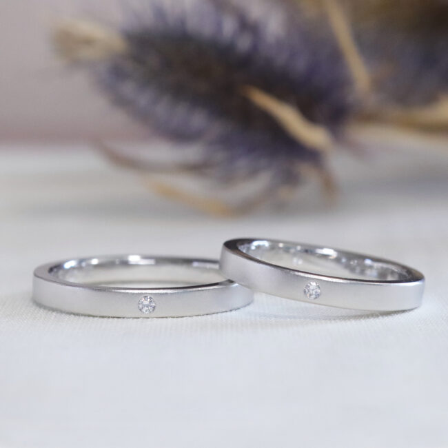 浜松　オーダーメイド結婚指輪／マットな質感の平打ちリング