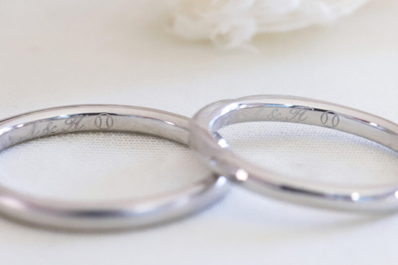 浜松　手作り結婚指輪／野球ボール